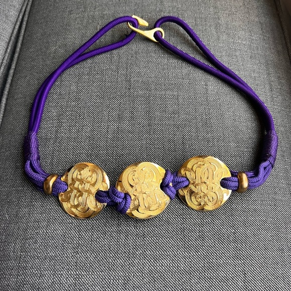 Gold and Purple Monogram Vintage Belt coin - Picture 1 of 3